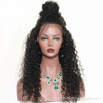 Wholesale HD Transparent Lace 100% Human Hair Deep Wave Wig,Brazilian Hair Water Wave Lace Front Wigs With Baby Hair